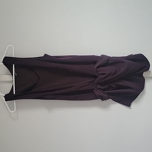 All Saints plum mini dress with draped front skirt